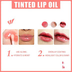 Hydrating Lip Glow Oil Long-Lasting Nourishing Lip Gloss Moisturizing Non-Sticky Plumping Lip Stain Tinted Cherry Oil Lip Care (Lilac)