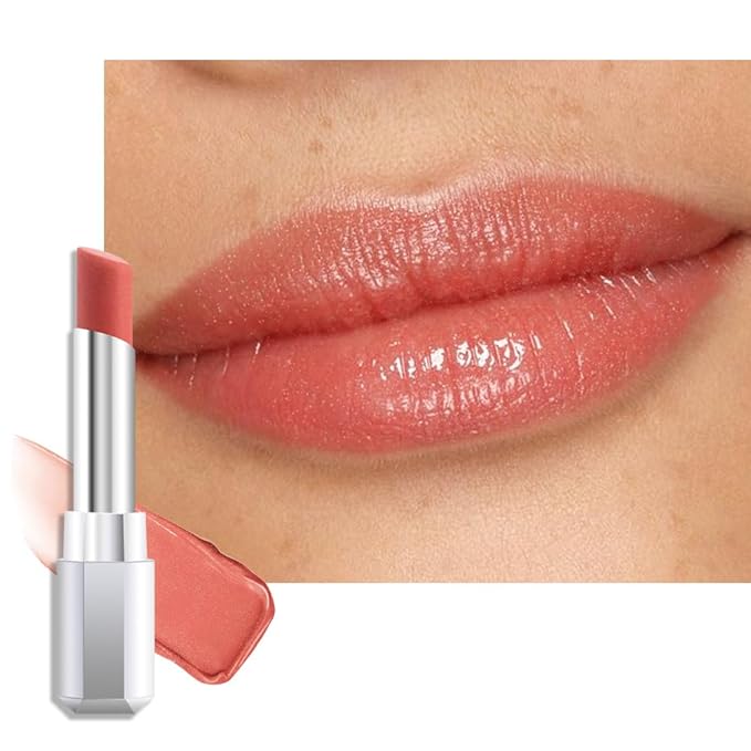 evpct Nude Honey Lipstick Tinted Lip Balm, Coral Sheer Hydrating Shine Tinted Lipstick for Women, Moisturizing Lip Color, Nourishing Tinted Lip Balm Plumper Gloss Stain, Glossy Shiny Finish, 03 Honey