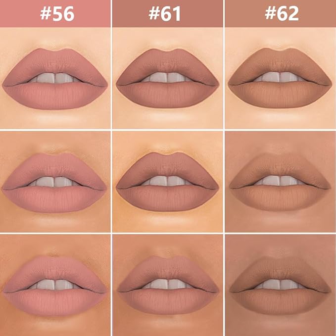 3Pcs 2 in 1 Pale Neutral True Nude Matte Lip Liner and Liquid Lipstick Stain Makeup Set for women, Long Lasting Smudge Proof Lip Tint Matte Finish Lip Gloss for All-Day Color Hold, Set30