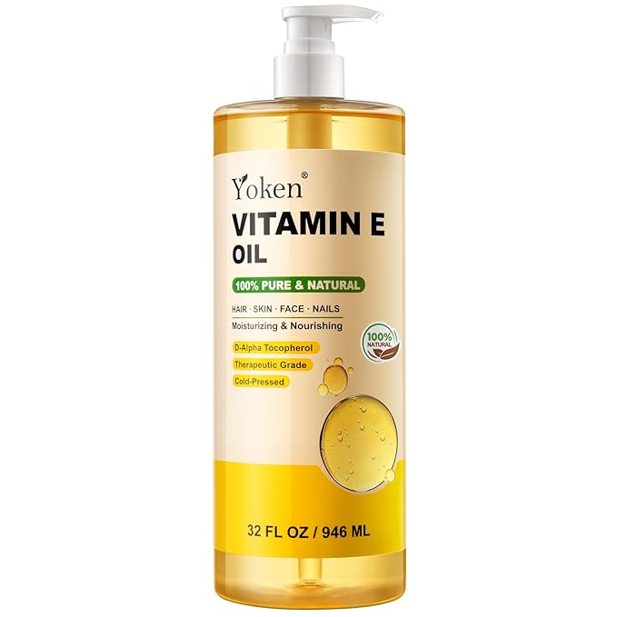 Vitamin E Oil 32 Fl Oz Organic Vitamin E oil for Skin Bulk Vitamine oils for Face Perfect DIY Bath and Body Oil Cold Pressed Hexane Free Non-GMO Gluten Free Formula