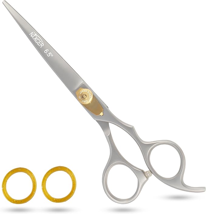 Hair Cutting Scissors -Sharp Razor Edge Blade Hair Shears Series - 6.5" With Fine Adjustment – Stainless Steel Hair Scissors Professional For Men, Women & Babies (Sand)