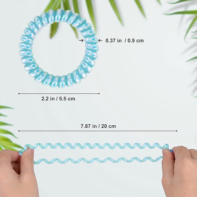 JessLab Spiral Hair Ties for Women, 10-Pack Traceless No-Damage Ponytail Holders, Coils Hair Bands for Girls, Assorted Colors