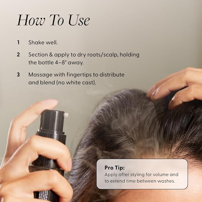 Arey Wait A Sec™ Dry Shampoo | Absorbs Oil & Adds Volume + Reduce the Signs of Aging Hair with Science-Backed Formula to Preserve Pigment | Non Aerosol Tinted Powder | Vegan, Cruelty-Free (0.53 oz)