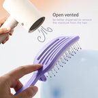 Travel Foldable Hair Brush,Self-cleaning Portable Pocket Hair Brush for Thin Thick Hair, Vented Speed Dry HairBrush for Men Women Kids Thick Thin Curly Straight Wet Dry Hair(Purple)