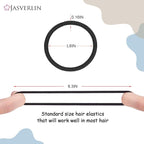 Black Elastics Hair Ties, Ponytail Holders No Metal Hair Bands Scrunchies Braid Accessories for Women Girls Thick No Damage Hair Band 4mm 50 Pieces (Black)