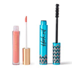 Josie Maran Eye Love Lip Gloss & Mascara Gift Set - Lip Plumper Infused with Argan Oil, Hyaluronic Acid for Sheer, Radiant Color & Lengthening Black Mascara - Vegan Makeup (2 Count)