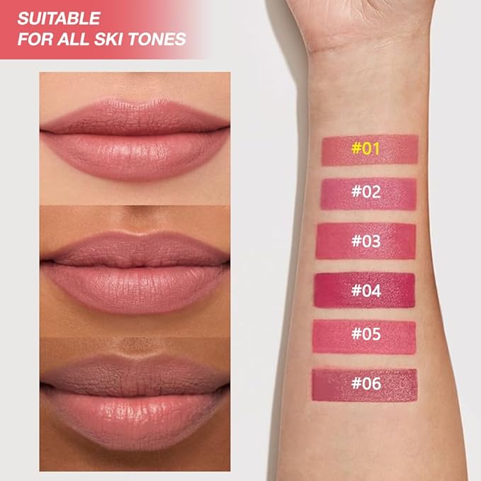 Nude Brown Matte Lipstick Crayon for Women, Long Lasting Waterproof Velvet Lip Liner Pencil, High Pigment Creamy Lipstick, Longwear Non-Drying Lip Makeup Cruelty-free 24 Hours Original, 01#