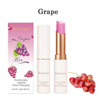 6 Pcs/Set Peach Aloe Vera Strawberry Blueberry Avocado Grape Jelly Lipstick Set Temperature Change Moisturizer flower Lip Stick Long Lasting Nutritious Lip Balm Magic Color Change Lip Gloss