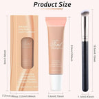 2 Pack Liquid Foundation Cream with Foundation Brush for Face Makeup,Durable Full Coverage Matte Concealer Make Up,Oil Control & Waterproof Base Primer -1 Fl.Oz (#04)