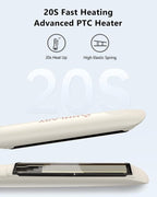 Hair Straightener 1 Inch Flat Iron and Curler 2 in 1 Titanium Ceramic Ionic Dual Voltage Straightener with Heat-Resistant Silicone, for Less Frizz, Shinier & Smoother