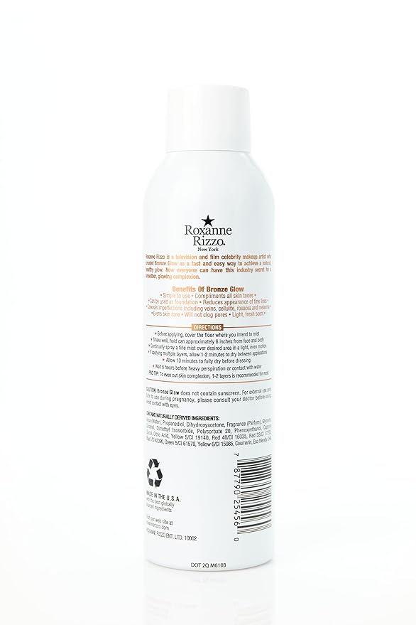Bronze Glow – Instant bronzer Spray Mist for Face and Body – Hydrating Tanning Mist with Bronzer – Blends into All Skin Tones – Celebrity Favorite Bronzer Spray – 6 oz
