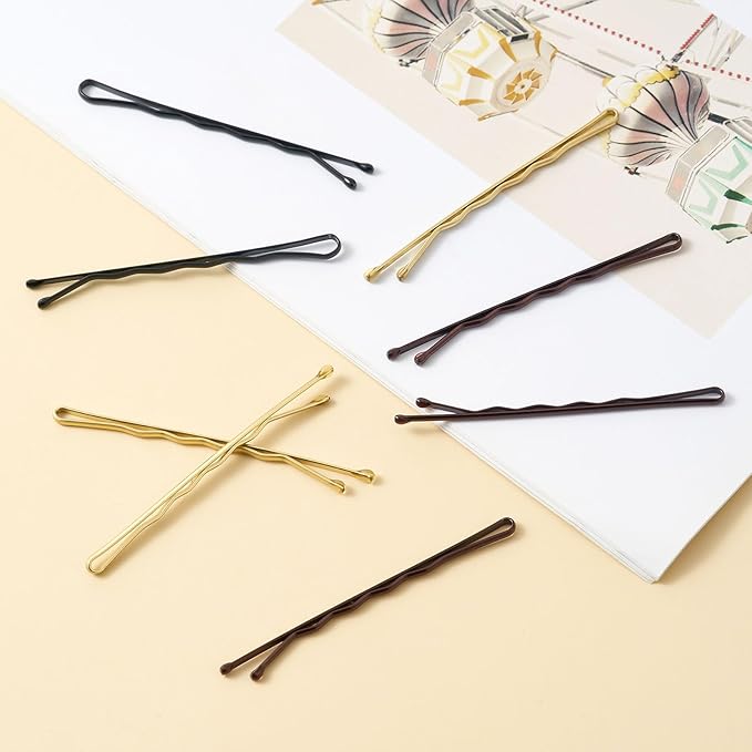 200 Pcs 1.38 Inch Wave-Shaped Bobby Pins Mix Metal Hair Pins Hair Accessories for Women Stylists Hair Sticks Girl