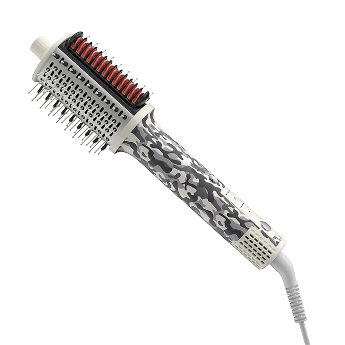 Ellena E1 Blow Dryer + Straighten Hair Brush Dual Mode, Hot Air Brush with 110000RPM High Speed Brushless Motor/Oval Air Barrel/3D Teeth Heated Comb/Handheld Cored, Styler Tool for All Hair Types