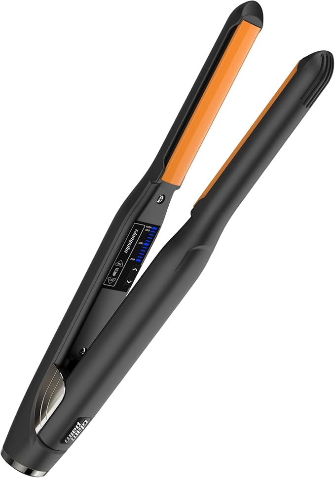 GLAMPALM Hair Straightener 0.6" Ceramic Volumizing flat iron Infused with Vita C, Korea's #1 Professional Salon Tool, Curved Plates, Dual Voltage, 11 Heat Settings(220°–450°), 20s Fast Heat-Up (GP106)