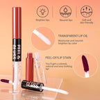 Hot Pink Lip Stain Peel off Lip Oil Dual Ended Combo Set, 2 in 1 Lips Liner Stain Oil Peel off Long Lasting Waterproof, High Pigmented Flawless Lips Tint Stick Not Faded Vegan & Cruelty-free 03#