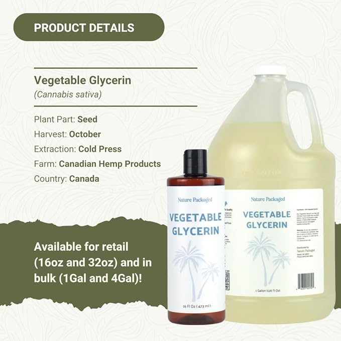 Vegetable Glycerin Oil - 100% Pure Plant Based Glycerol for DIY Skincare, Hair Care, Soap Making & Cosmetics - Vegan Moisturizing Humectant for Lotions & Creams - USP Grade 4 Gallon