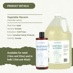 Vegetable Glycerin Oil - 100% Pure Plant Based Glycerol for DIY Skincare, Hair Care, Soap Making & Cosmetics - Vegan Moisturizing Humectant for Lotions & Creams - USP Grade 4 Gallon