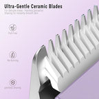 2-in-1 Bikini Trimmer and Shaver Kit for Women, Electric Body Hair Trimmer Facial Hair Removal Cordless Bikini Shaver Razor for Face Lip Chin Pubic Underarm Legs, Purple