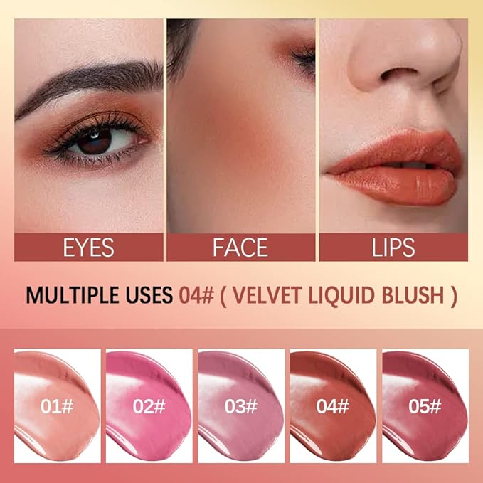 2 Colors Liquid Blush,Soft Cream Face Blush, Dewy - HOPE)