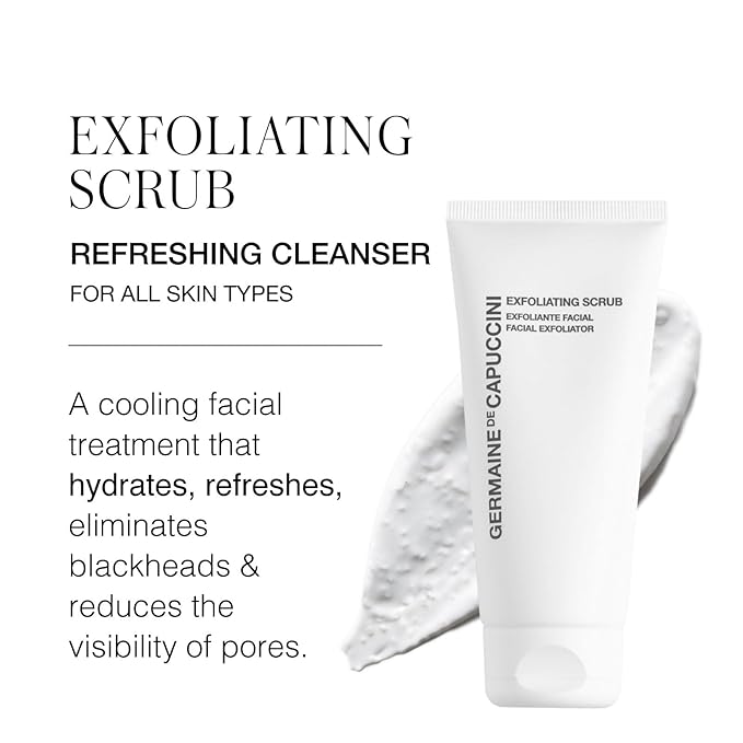 Germaine de Capuccini Exfoliating Face Scrub | Refreshing Daily Cleanser to Brighten and Eliminate Blackheads | Dry and Acne-Prone Skin | 3.4 Oz