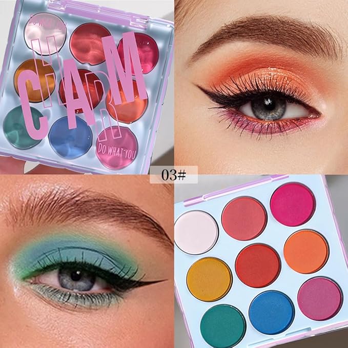 Matte Eyeshadow Palette,Pigmented Rainbow Eye Shadow Kit with Red Yellow Blue Pink Green Shades, Smooth Blendable Long-Lasting Colorful Makeup Palette for Creative Looks, Stage, Festival & Daily Wear