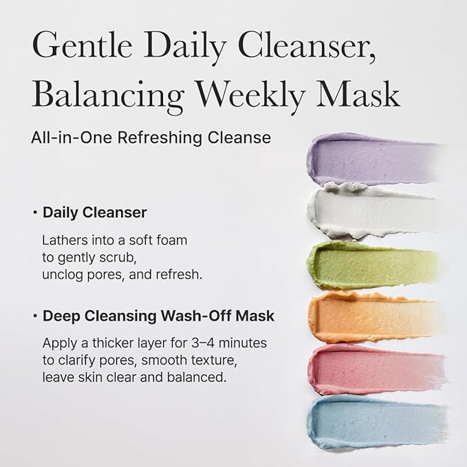 Arencia Rice Mochi Facial Cleanser Gift Set, 6 Varieties, 0.52 oz each - travel size, Korean skin care, holiday gift set, Stocking stuffers