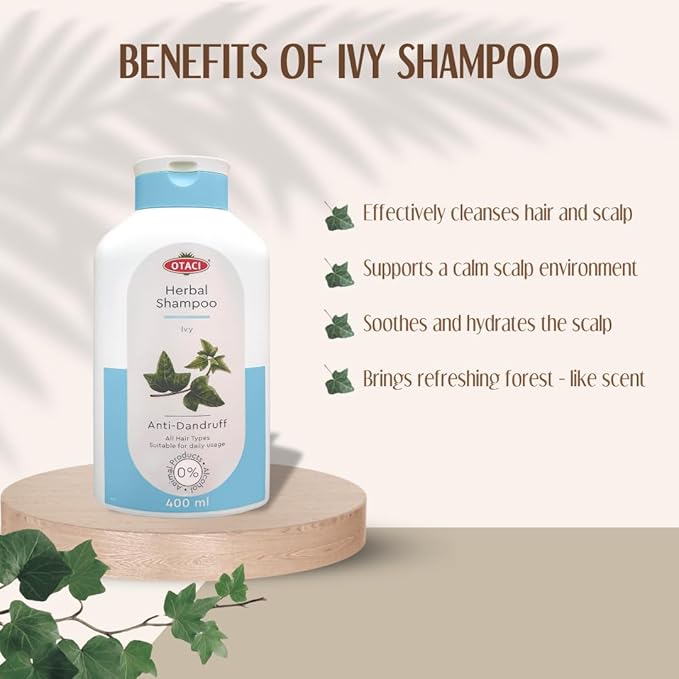 OTACI Herbal Ivy Shampoo – Deep-Cleansing, Vegan Formula Infused with Rosemary, Sage, Chamomile & Mint for Stronger, Shinier, Healthier Hair (13.5 Fl Oz)
