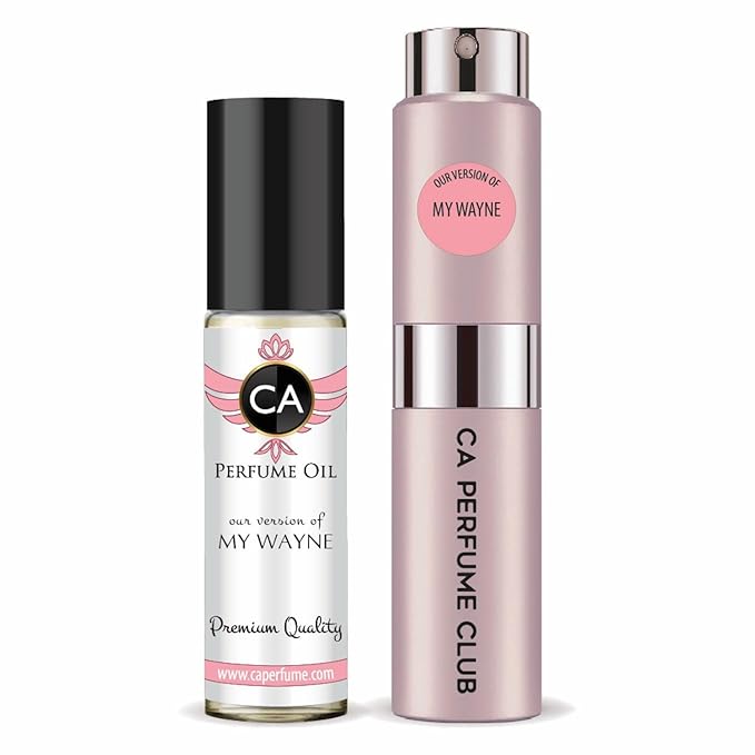 CA Perfume Duo Impression of My Wayne For Women Perfume Layering Set Long Lasting Travel Size EDP + Body Oil Roll-On Bottle 0.27 Fl Oz+0.33 Fl Oz
