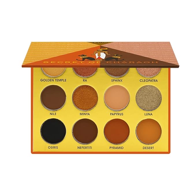 EBIN NEW YORK Golden Empire - Secret of Pharaoh Eyeshadow Palette, Highly Pigmented and Blendable, Cruelty-Free, Long-Lasting Matte & Shimmer