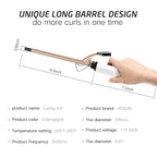 9mm Curling Iron Professional, 3/8 Inch Ceramic Tourmaline Curl Wand Barrel, Hair Curler Iron for Long & Short Hair,Glove Include, Gold