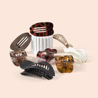 Flat Hair Clips for Women - Stylish French Lay Down Flat Claw Clips for Thick Thin Hair, Comfortable Curved Large Flat Clips, Leopard Print Non-Slip Strong Hold Hair Accessories, Tortoise Pack of 8