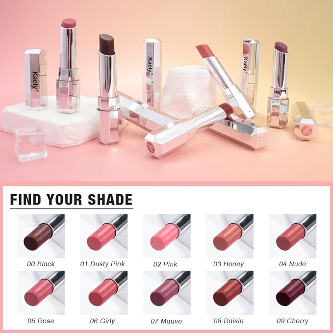 Kaely Nude Honey Lipstick Tinted Lip Balm, Hydrating Shine Lipstick for Women Dry Lips, Moisturizing Nourishing Glossy Lip Gloss Stain Makeup, Sheer Lightweight, Vegan & Cruelty-Free, 04
