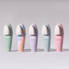 LOLLIPOP Dual-Sided Facial Cleansing Brush | Handle Size Silicone Face Exfoliator and Soft Fiber Cleanser | Manual Face Scrubber for Pores, Makeup Removal, Blackhead and Skincare Routine, Bubblegum