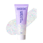 DAGEDA Rainbow Color Body Glitter Gel, Holographic Face Glitter Body Gel Rave Party Accessories, Chunky Glitters for Face Hair Nails, Cosmetic Laser Powder Festival Sequins Paint Makeup
