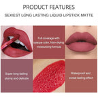 BestLand 3Pcs Matte Liquid Lipstick Set for Women - 24H Transfer-Proof, Moisturizing & Non-Sticky Lip Gloss I Soft Peach, Dusty Plum, Muted Rose I Vegan + Cruelty-Free for Daily & Party