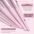 22 Pcs Makeup Brushes Set, MAGEFY Professional Makeup Brushes Wooden Handle Cosmetics Brushes Foundation Concealer Powder Face Eye Make up Brushes Kit(Pinkgold)