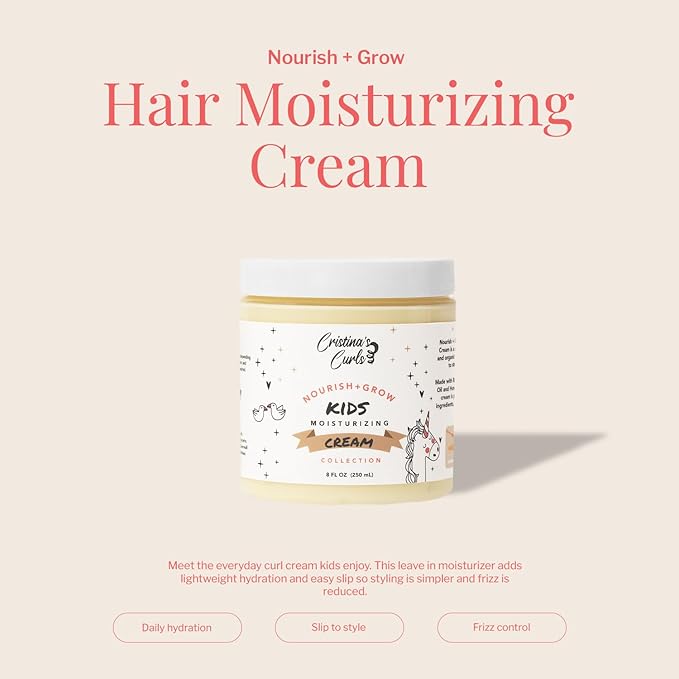 Cristina's Curls Hair Moisturizing Cream For Kids – Leave In Hydration For Soft Defined Curls