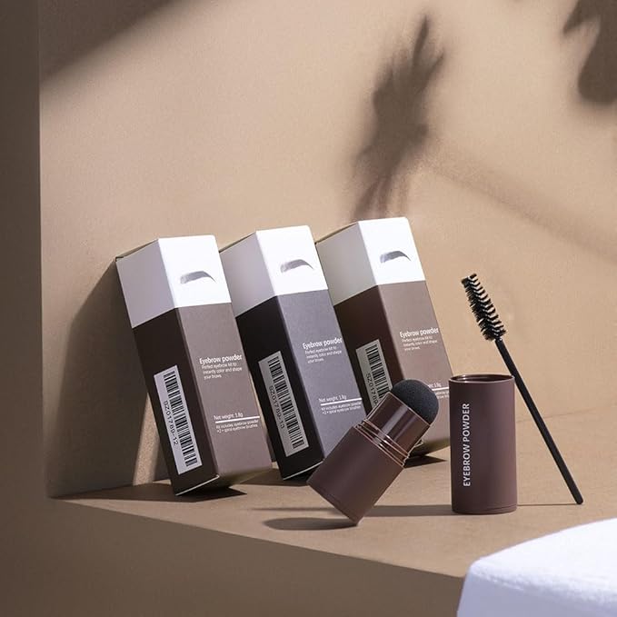 Eyebrow Stamp Stencil Set, Eyebrow Stencils Shaping Kit, Long-Lasting Eyebrow Pomade for Women Girl, Cruelty-Free plantillas para la cejas (brown)