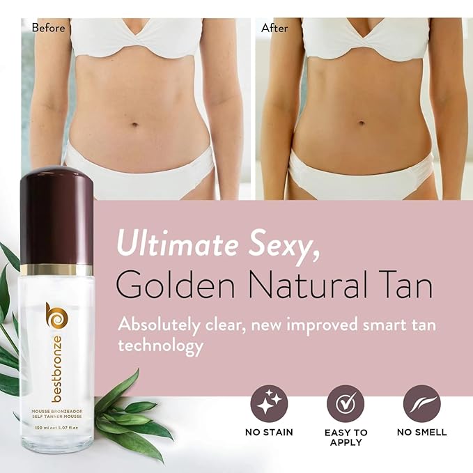 Best Bronze Clear Self Tanner Mousse – Sunless Tanner Foam for Customizable Self Tan, Light to Dark Fake Tan – Vegan Tanning Mousse for a Bronze Glow – Sunless Tanning Foam (5.07 Fl Oz)