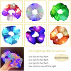 LED Scrunchies, 6 Pcs Light up Glow Hairbands Neon Accessories with 3 Light Modes for Girls Women Festival Accessories Christmas Halloween Party