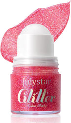 Roll-on Face Body Glitter Gel for Women Kids, Holographic Chameleon Color Glitter Gel Long Lasting Shimmer Makeup for Singer Concerts Music Festival Halloween Rave Accessories (#5 Cherry Glow)