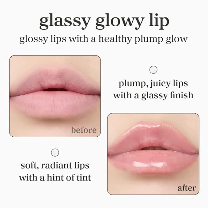 NOONI Korean Lip Oil - Appleclear | Long-Lasting, Moisturizing, Plumping, Revitalizing for Dry Lips, Waterproof, No Peel Off, Hydrating, Nourishing Crystal Clear, Stocking Stuffers, 0.12 FL Oz