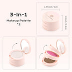 Color Nymph 3-IN-1 Face Palette, Ultra-Smoothy Creamy Blush Highlighter Bronzer Palette, Matte & Shimmer & Long-Lasting, Travel-Friendly Makeup Kits | Vegan & Cruelty-Free - Combo