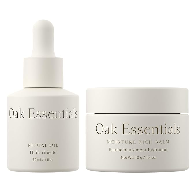 Oak Essentials Hydration Heroes Set | 2-Piece Moisturizing Kit with Blue Tansy Ritual Oil & Sea Buckthorn Moisture Rich Balm