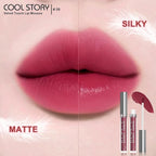 COOL STORY Velvet Lip Stain Mousse, Lip Tint Long-Lasting Waterproof Matte Finish (06)