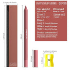 evpct 3Pcs Red Rose Deep Pink Vermilion Red Matte Long Lasting Wear Lip Liner Pencils Makeup Set for Shaping & Sculpting Lips, No Transfer Waterproof Lip Liner Crayon lipliners Lipstick Pencil 1+15+17