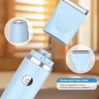 3-in-1 Electric Razor IPX7 Waterproof Bikini Trimmer Wet & Dry Use Painless Personal Trimmer Groomer for Ladies Face Body Legs Bikini Public Hairs Electric Lady Shaver with Replaceable Heads