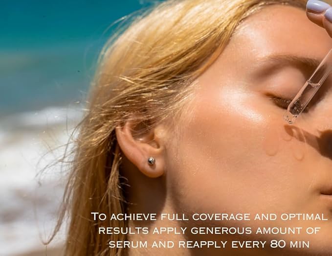 Natural Mineral & Invisible Moisturizing Serum with SPF 50 Lightweight Non-Greasy with Hyaluronic Acid Niacinamide Vitamin C Vitamin E & Non-Nano Zinc-Oxide