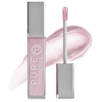 Pure Illumination Light-Up Lip Gloss with LED-Lit Applicator Brush + Side Mirror, Non-Sticky, Moisturizing Hydrating Lip Glosses with Lanolin, Jojoba Oil, & Vitamin E, Shimmer