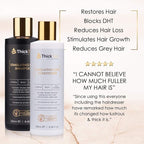 ThickTails Hair Growth Shampoo and Conditioner Set for Women, Biotin Caffeine Saw Palmetto, Sulfate Free Thickening Shampoo & Conditioner for Thinning Hair, Fuller Looking Volume & Stronger Feeling